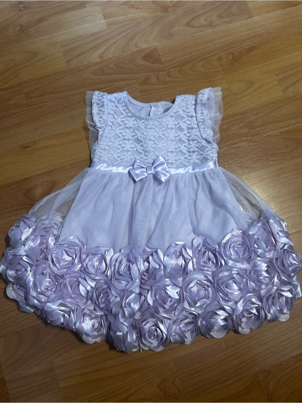 Annette Baby Like New Lilac Lace and Rosette Party Dress Toddler 24 months